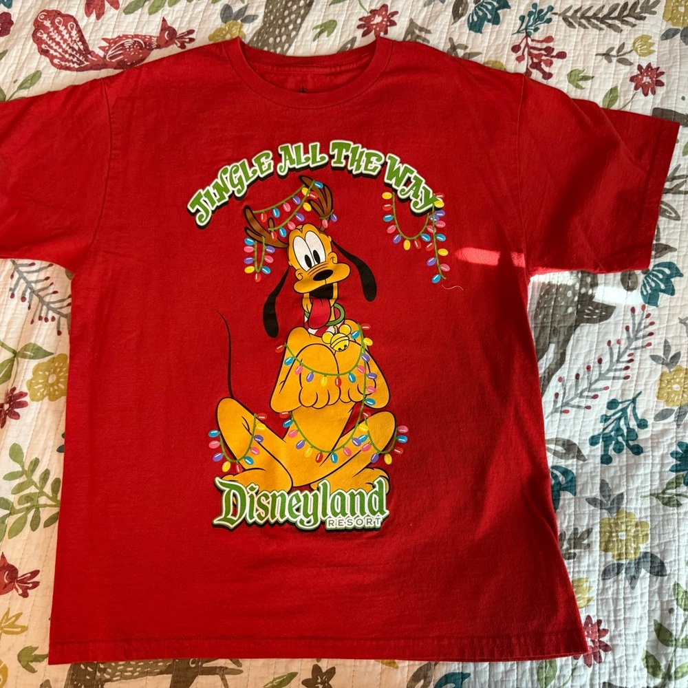 Disney Red Cotton Disney Holiday Shirt